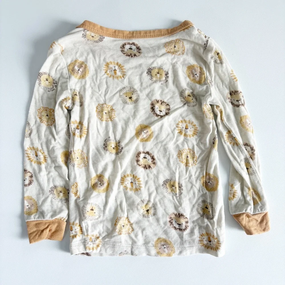 Milkberry Baby Lion Animal Print Neutral Safari Bamboo Pajama Set Size‎ 12M